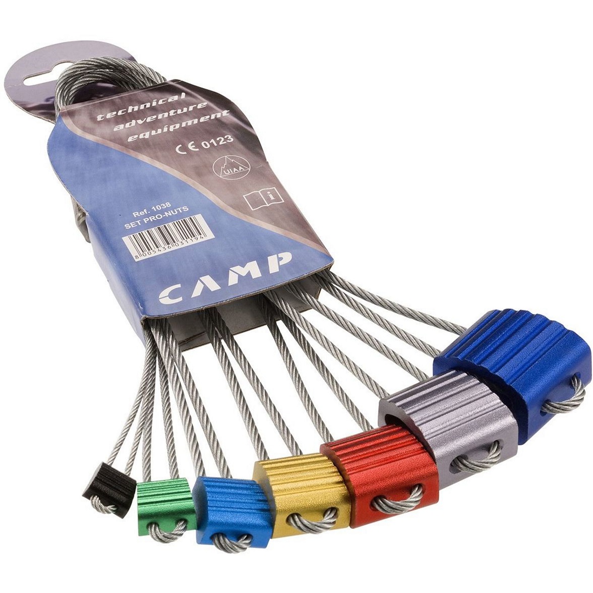 Set Pro Nut C.A.M.P. - 5 Coinceurs Escalade (Tailles Variables) | Design Courbé, Anodisé Couleur | Pour Bloc Ou Falaise